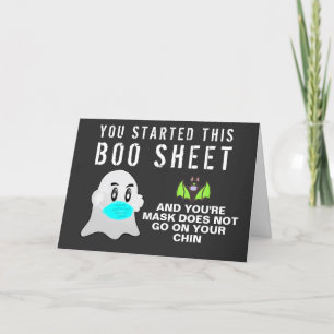 Cartão De Festividades Dia de as Bruxas engraçado 2020 Boo Sheet Ghost a
