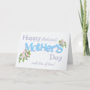 Cartão De Festividades Dia de as mães atrasado com a placa de flecha da A