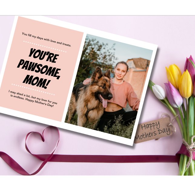 Cartão De Festividades Dia de as mães Cachorro Mãe Fofo Pet Foto (Criador carregado)