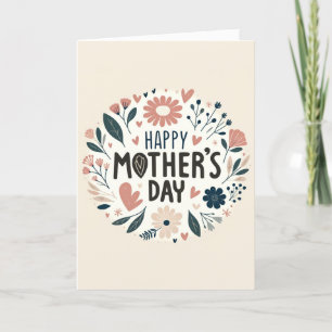 Cartão De Festividades Dia de as mães de Embraço Floral