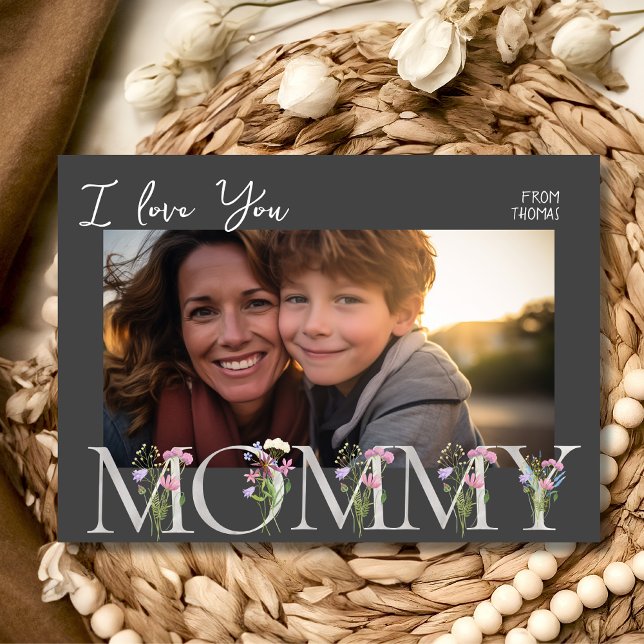 Cartão De Festividades Dia de as mães de fotos da mãe floral (Criador carregado)