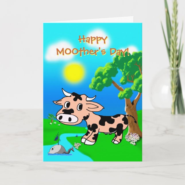 Cartão De Festividades Dia de as mães de Príncipes Rosa com trocadilho (Frente)