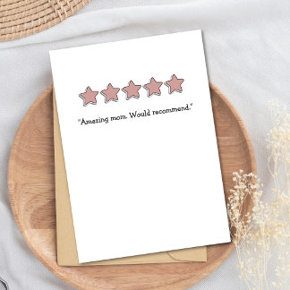 Cartão De Festividades Dia de as mães engraçado de revisão 5 estrelas