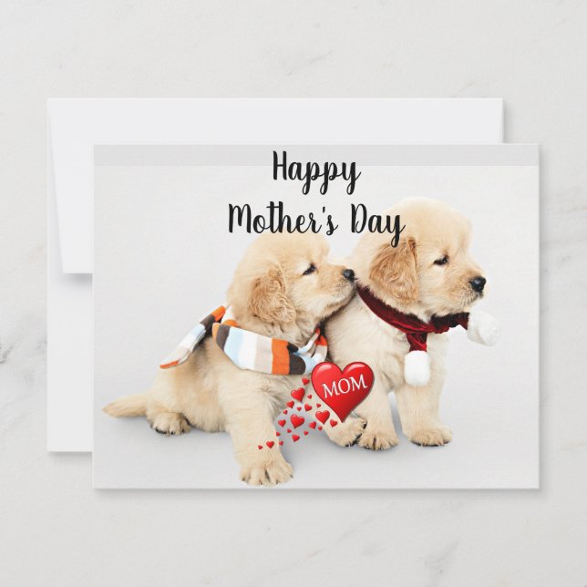 Cartão De Festividades Dia de as mães Feliz - Amo-Te Mãe (Frente)