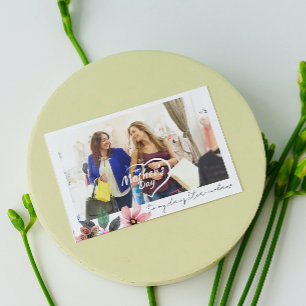 Cartão De Festividades Dia de as mães Floral de Foto Personalizado