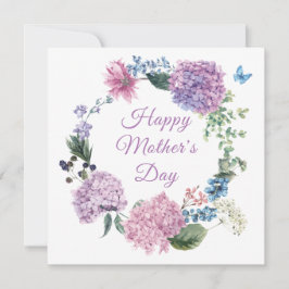 Cartão De Festividades Dia de as mães Hydrangea Elegante Floral