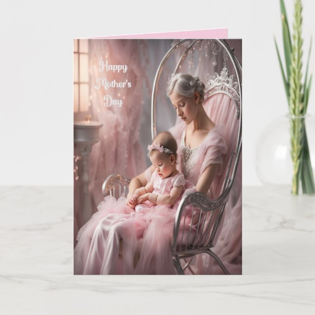 Cartão De Festividades Dia de as mães - Primeira Menina (Frente)