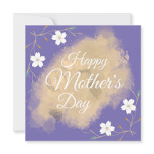 Dia de as mães púrpura elegante floral branco chic