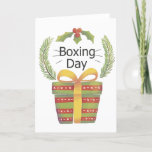 Cartão De Festividades dia de boxe de natal Holly<br><div class="desc">"dia de boxe de natal holly",  "dia de boxe de natal",  "dia de boxe de Natal",  "natal alegre",  natal,  "feriados felizes",  Holly,  "dia de boxe",  "presente de boxe"</div>