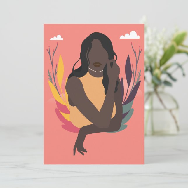 Cartão De Festividades Dia de Consciência Preta Desenhada à Mão Conceito  (Em pé/Frente)