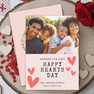 Cartão De Festividades Dia de Corações Felizes Foto Flat