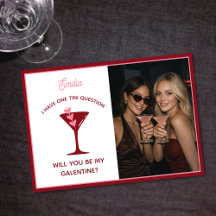 Dia de Galentine Temático de Martini - Rosa Amigáv