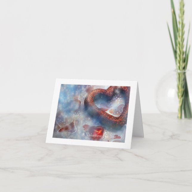 Cartão De Festividades Dia de os namorados: 2 Corações Vermelhos (Frente)