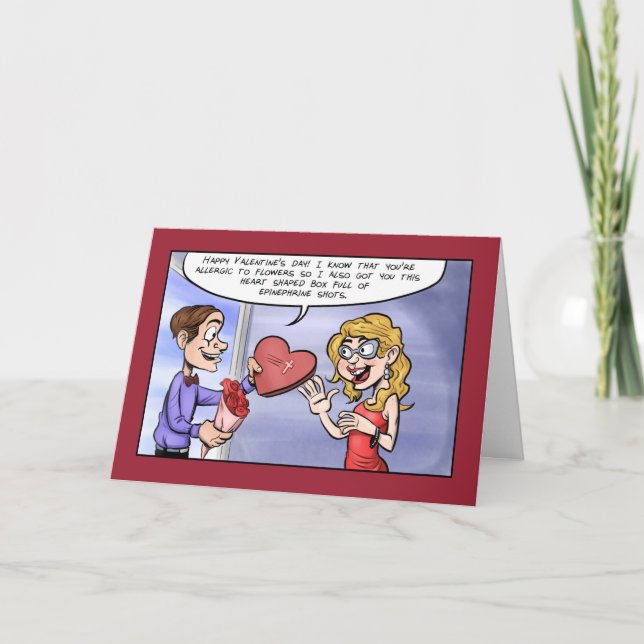 Cartão De Festividades Dia de os namorados alérgico (Frente)