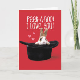 Cartão De Festividades Dia de os namorados Bonito, Peek-A-Boo, Eu Te Amo