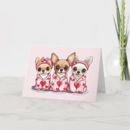Cartão De Festividades Dia de os namorados Chihuahua Dogs