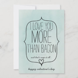 Cartão De Festividades Dia de os namorados de Bacon Engraçado de Coração