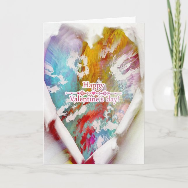 Cartão De Festividades Dia de os namorados de coração partido (Frente)