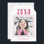 Cartão De Festividades Dia de os namorados de Fotografia XOXO Moderno<br><div class="desc">Um novo cartão com fotos com XOXO e quadro fotográfico.</div>