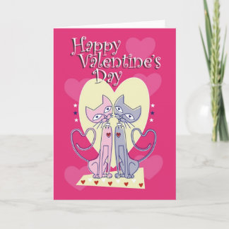 Cartão De Festividades Dia de os namorados de gatos