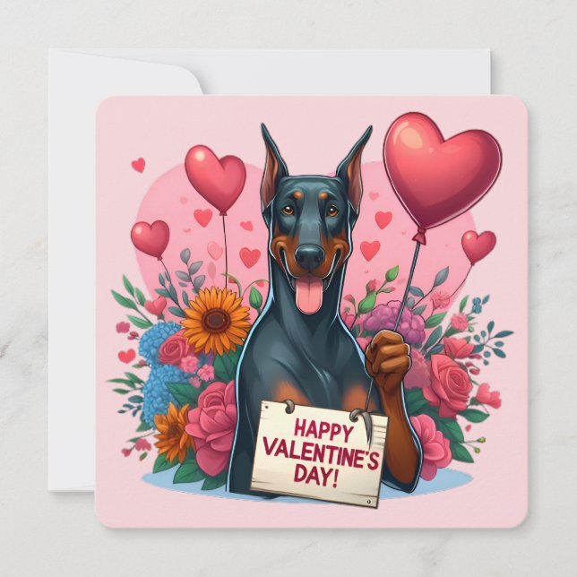 Cartão De Festividades Dia de os namorados - Doberman 1 - Placa (Frente)