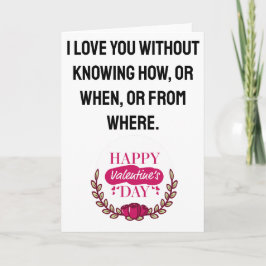 Cartão De Festividades dia de os namorados eu te amo sem saber como