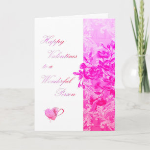 Cartão De Festividades Dia de os namorados feliz (rosa)