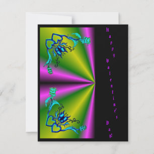 Cartão De Festividades Dia de os namorados - Flor de Borboleta no Arco-Ír