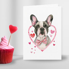 Cartão De Festividades Dia de os namorados francês Bulldog Cão francês Co