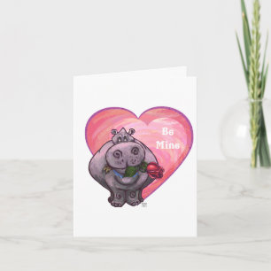 Cartão De Festividades Dia de os namorados Hippopotamus
