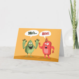 Cartão De Festividades Dia de os namorados Monster Mah Boo Pun