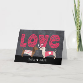 Cartão De Festividades Dia de os namorados Personalizado Dachshund