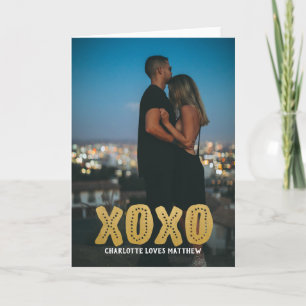 Cartão De Festividades Dia de os namorados Personalizado de Amor XOXO