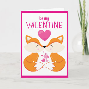 Cartão De Festividades Dia de os namorados Personalizado Fox Heart