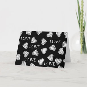 Cartão De Festividades Dia de os namorados preto e branco preto  sem rumo