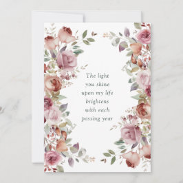 Cartão De Festividades Dia de os namorados Romântico Mauve Floral