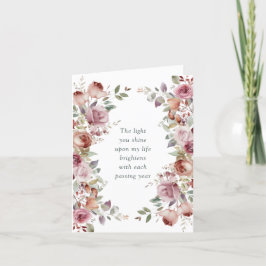 Cartão De Festividades Dia de os namorados Romântico Mauve Floral