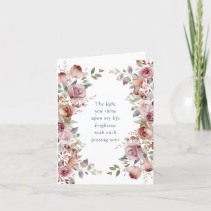 Cartão De Festividades Dia de os namorados Romântico Mauve Floral