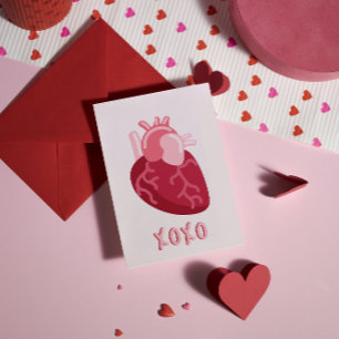 Cartão De Festividades Dia de os namorados Rosa XOXO do Coração Anatônico