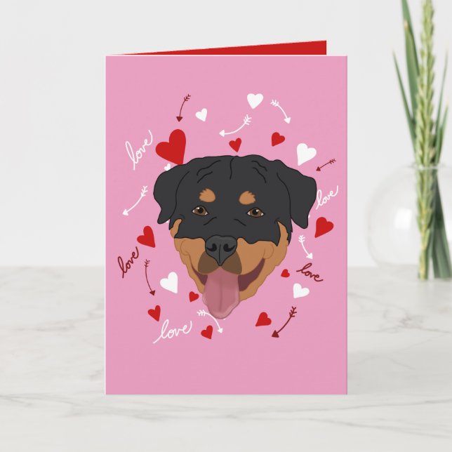 Cartão De Festividades Dia de os namorados Rottweiler (Frente)