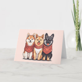 Cartão De Festividades Dia de os namorados Shiba Inu Dogs
