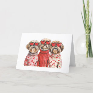 Cartão De Festividades Dia de os namorados Shih Tzu Dogs