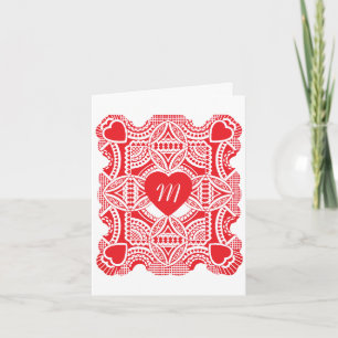 Cartão De Festividades Dia de os namorados Vintage, Corações Vitorianos C