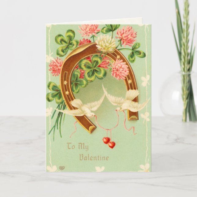 Cartão De Festividades Dia de os namorados vitoriano de ferradura (Frente)