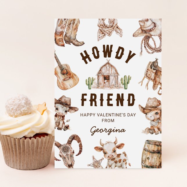 Cartão De Festividades Dia de os namorados Wild West Cowboy Kids (Criador carregado)