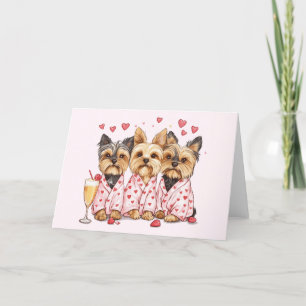 Cartão De Festividades Dia de os namorados Yorkie Dogs