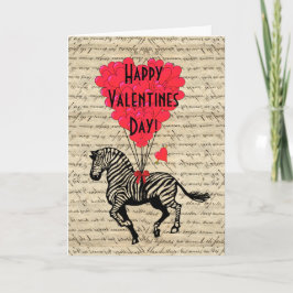 Cartão De Festividades Dia de os namorados Zebra Romântico