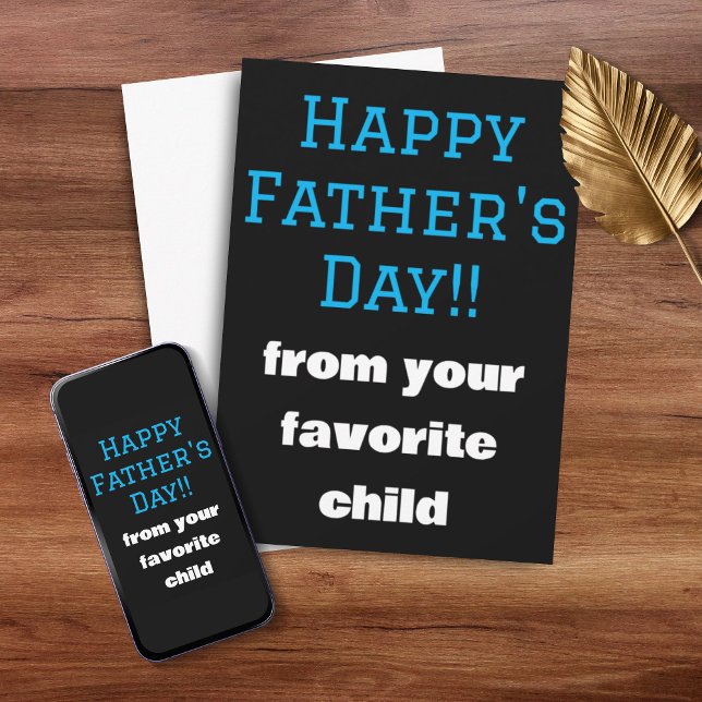 Cartão De Festividades Dia de os pais Engraçado de Criança Favorito (Favorite Child Funny Father's Day Holiday Card + Digital Download)