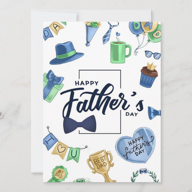 Cartão De Festividades Dia de os pais Feliz (Frente)