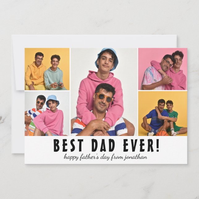 Cartão De Festividades dia de os pais Feliz Elegante 5 foto (Frente)